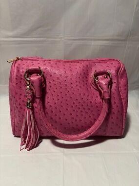 Imoshion Hot Pink Ostrich-Texture Top-Handle Satchel